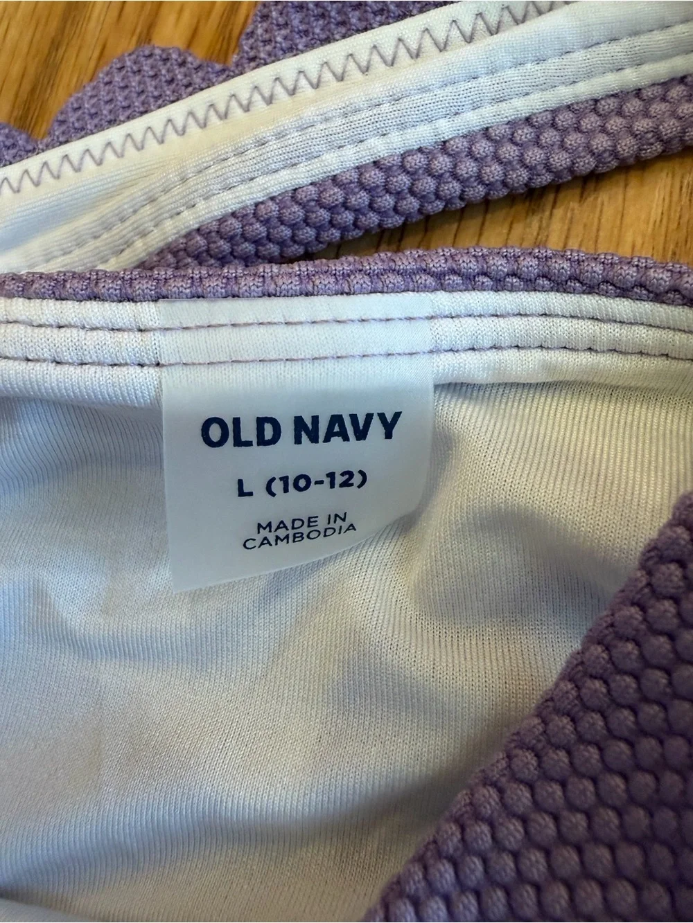 Old Navy Lavender Textured One-Piece Swimsuit